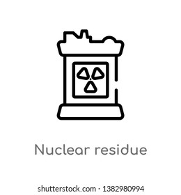 outline nuclear residue vector icon. isolated black simple line element illustration from industry concept. editable vector stroke nuclear residue icon on white background