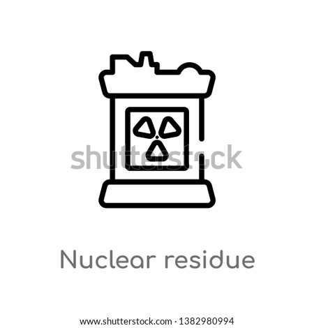 outline nuclear residue vector icon. isolated black simple line element illustration from industry concept. editable vector stroke nuclear residue icon on white background