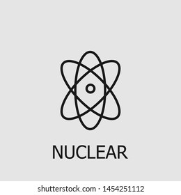 Outline nuclear vector icon. Nuclear illustration for web, mobile apps, design. Nuclear vector symbol.