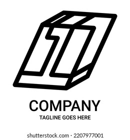 Outline number 1 logo design