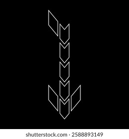 Outline Number "1" Sports Style. Suitable for t-shirts, gamers, sports, construction, and so on.  Arrow style and building.