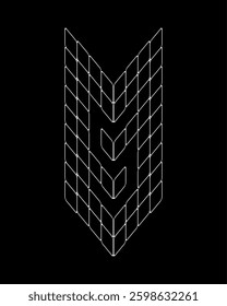 Outline number 5 real estate style. Spider web style monogram number design. Perfect for Corporate, T-shirts, Home, Architecture, Building and Construction. Also, suitable for sports cars, gamers.
