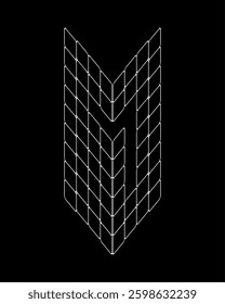 Outline number 7 real estate style. Spider web style monogram number design. Perfect for Corporate, T-shirts, Home, Architecture, Building and Construction. Also, suitable for sports cars, gamers.