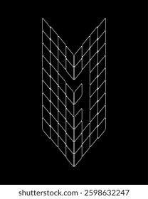 Outline number '7' real estate style. Spider web style monogram number design. Perfect for Corporate, T-shirts, Home, Architecture, Building and Construction. Also, suitable for sports cars, gamers.