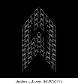 Outline Number Four Real Estate. This Outline Number is formed by an arrangement of small squares. Perfect for t-shirts, sports cars, motor sports, property, architecture, construction, and buildings.