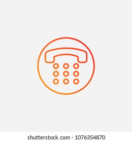 Outline number pad icon.gradient illustration vector,call sign symbol