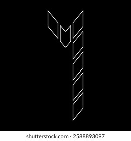 Outline Number "Seven" Sports Style. Suitable for t-shirts, gamers, sports, construction, and so on.  Arrow style and building.