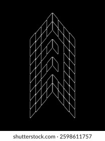 Outline number Three real estate style. Spider web style monogram number design. Perfect for Corporate, T-shirts, Home, Architecture, Building and Construction. Also, suitable for sports cars, gamers.