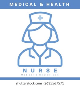 Outline nurse icon healthcare hero medical professional vector illustration