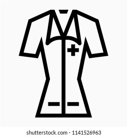 Outline nurse uniform pixel perfect vector icon