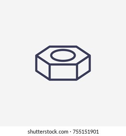 Outline nut icon illustration vector symbol