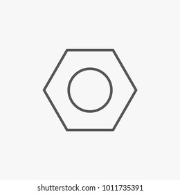 Outline Nut  icon on white backround