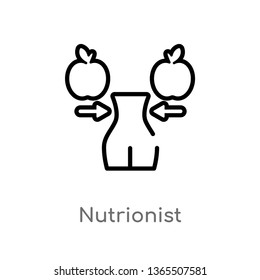 outline nutrionist vector icon. isolated black simple line element illustration from medical concept. editable vector stroke nutrionist icon on white background
