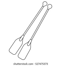 outline oar crossed boat tool