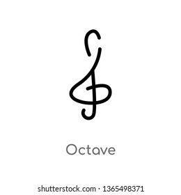 outline octave vector icon. isolated black simple line element illustration from music and media concept. editable vector stroke octave icon on white background