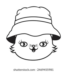 outline ofcat head wearing a beanie hat