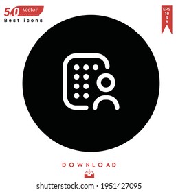 Icono de la oficina de esquema. vector de icono de periódico aislado en fondo negro. Diseño gráfico, diseño de material, iconos de los mejores vendedores, aplicación móvil, diseño de UI UX, vector de formato EPS 10
