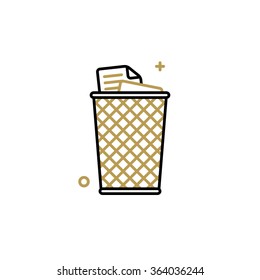 Outline Office Icon - Trash Can