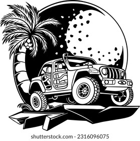 outline offroad car vector illustration design