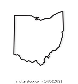 outline of Ohio map- vector illustration