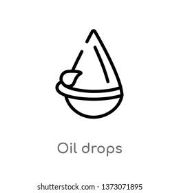 outline oil drops vector icon. isolated black simple line element illustration from ecology concept. editable vector stroke oil drops icon on white background