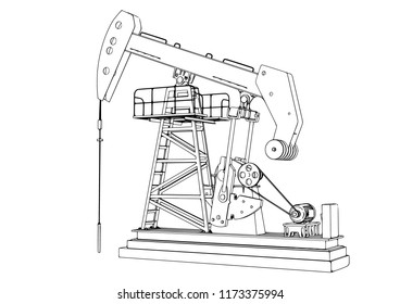 outline oil pumpjack vector