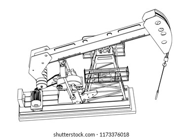 outline oil pumpjack vector