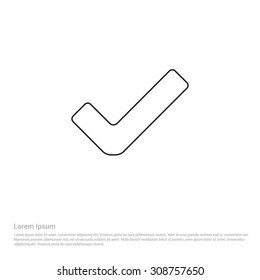 Outline Ok tick Icon, Vector Illustration, Flat pictogram icon