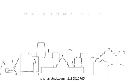 Skyline von Oklahoma City Trendy Vorlage mit Oklahoma City Gebäuden und Wahrzeichen im Linienstil. Stock-Vektordesign. 