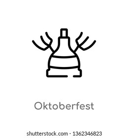 outline oktoberfest vector icon. isolated black simple line element illustration from alcohol concept. editable vector stroke oktoberfest icon on white background