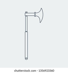 Outline Old Cold Weapon Icon.Logo design on gray background.Vector Illustration