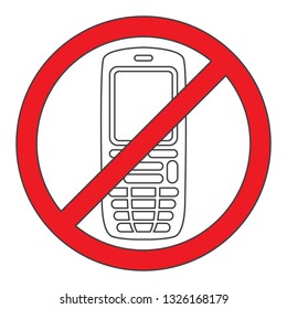 outline old hand phone design, vector icon, modern concept