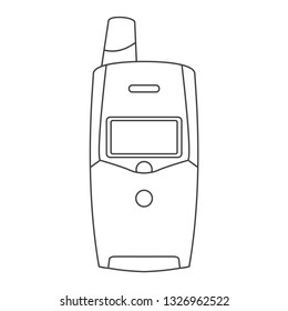outline old hand phone design, vector icon, modern concept