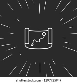 Outline old map icon illustration isolated vector sign symbol