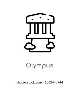 outline olympus vector icon. isolated black simple line element illustration from greece concept. editable vector stroke olympus icon on white background