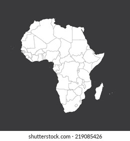 An Outline on clean background of the continent of Africa