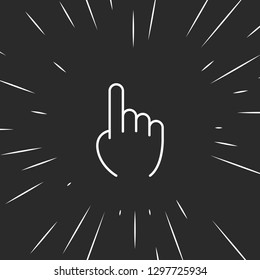 Outline one finger icon illustration isolated vector sign symbol