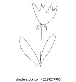 delinear una línea de dibujo manual de la flor del resorte