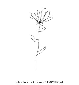 delinear una línea de dibujo manual de la flor del resorte