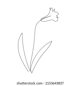 outline one line spring flower doodle handdrawn