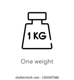 outline one weight vector icon. isolated black simple line element illustration from measurement concept. editable vector stroke one weight icon on white background