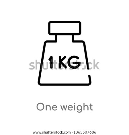 outline one weight vector icon. isolated black simple line element illustration from measurement concept. editable vector stroke one weight icon on white background