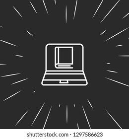 Outline online book reading icon illustration isolated vector sign symbol