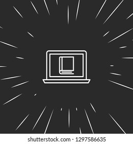 Outline online book reading icon illustration isolated vector sign symbol