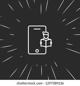 Outline online learning icon illustration isolated vector sign symbol