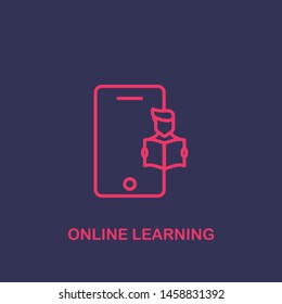 Outline online learning icon.online learning vector illustration. Symbol for web and mobile