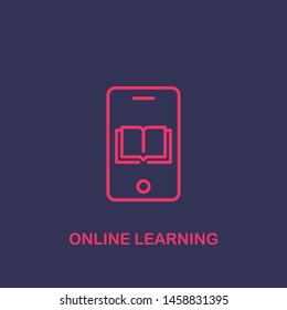 Outline online learning icon.online learning vector illustration. Symbol for web and mobile