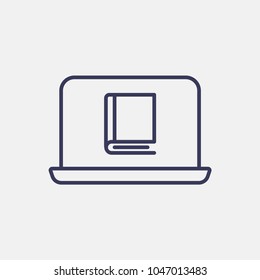 Outline online library icon illustration vector symbol