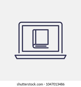 Outline online library icon illustration vector symbol