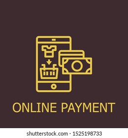 Outline online payment vector icon. Online payment illustration for web, mobile apps, design. Online payment vector symbol.